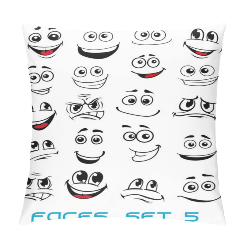 Personality  Cartoon Faces With Different Expressions Pillow Covers