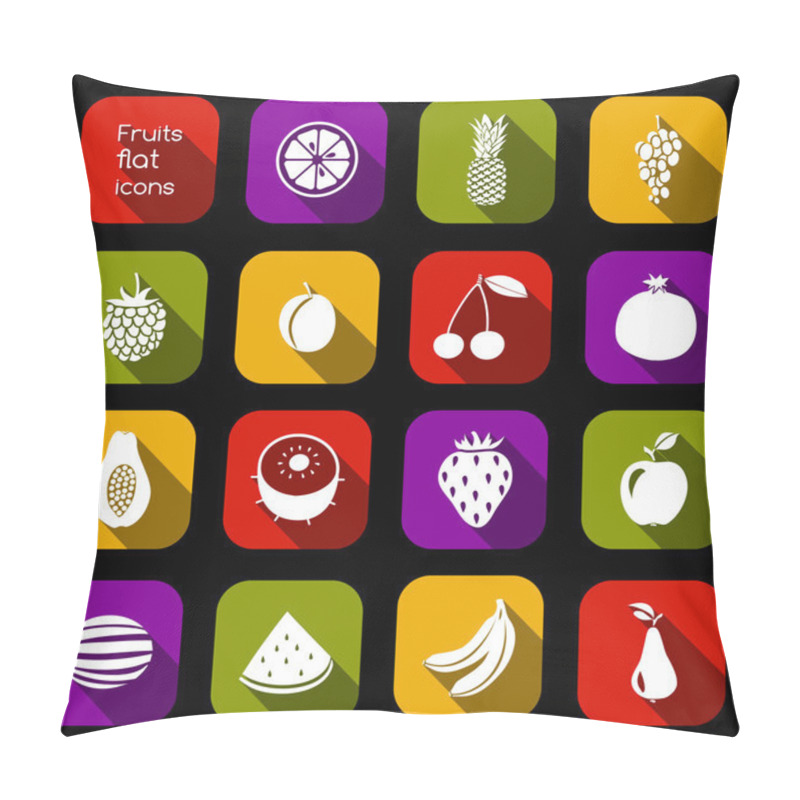 Personality  Fruits Icons Flat Pillow Covers