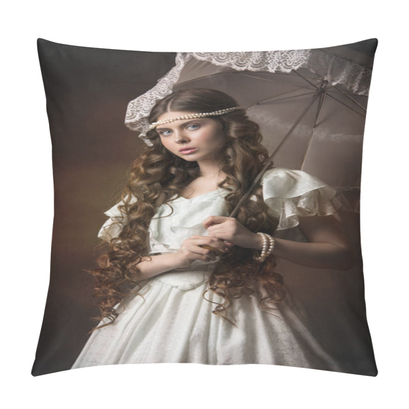 Personality   Young Lady In Medieval Dress Pillow Covers