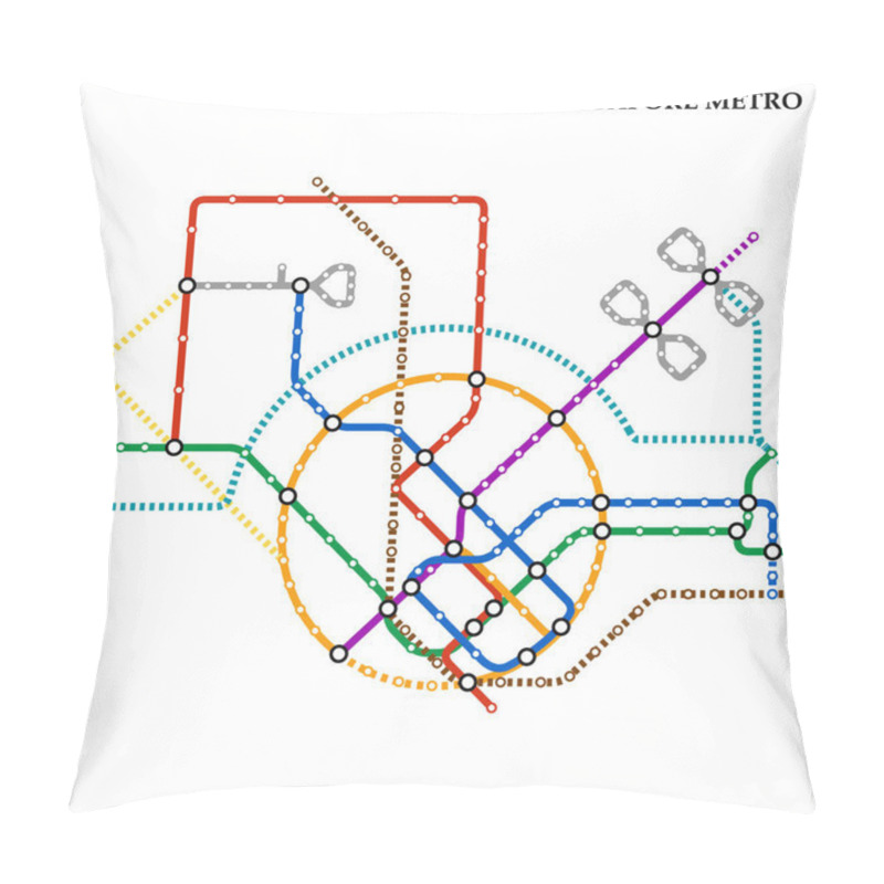 Personality  Map Of The Metro, Subway Pillow Covers