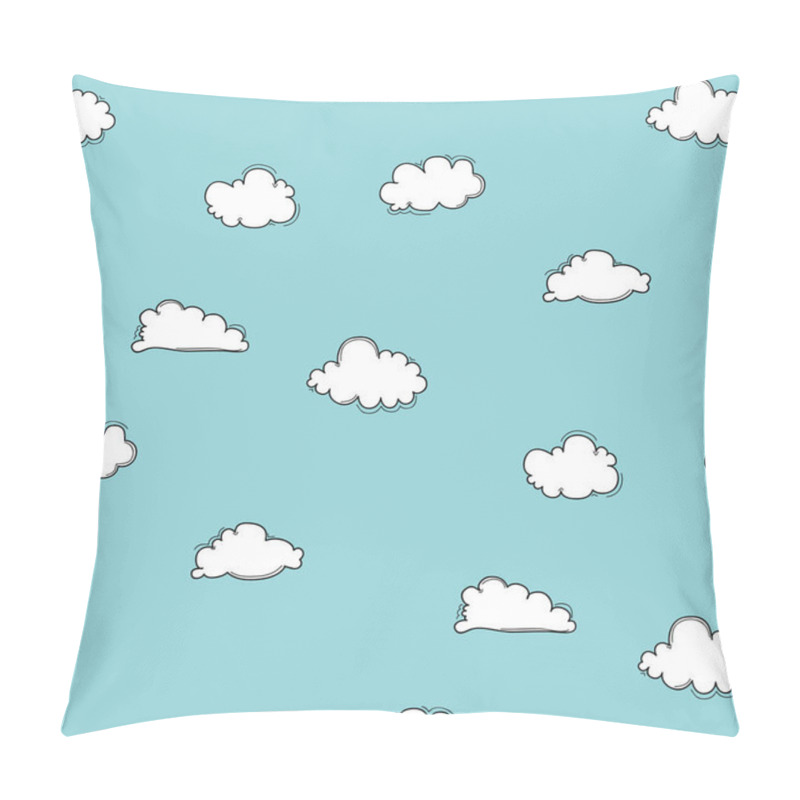 Personality  Hand Drawn Clouds Pattern. Pillow Covers