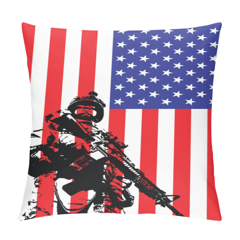 Personality  Vector Illustration Of US Marine Pillow Covers