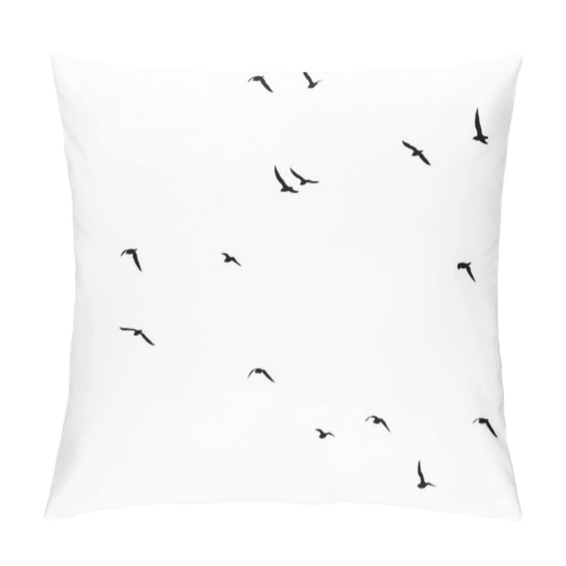 Personality  A Flock Of Birds On A White Background Pillow Covers