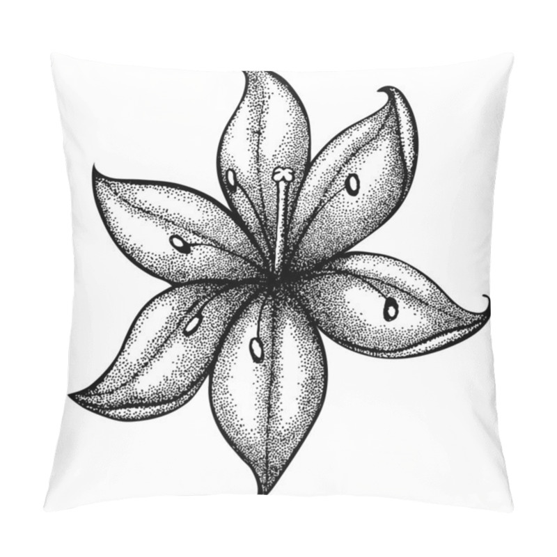 Personality  Lily Painted In A Graphic Style Points And Lines. A Great Figure For A Tattoo Pillow Covers