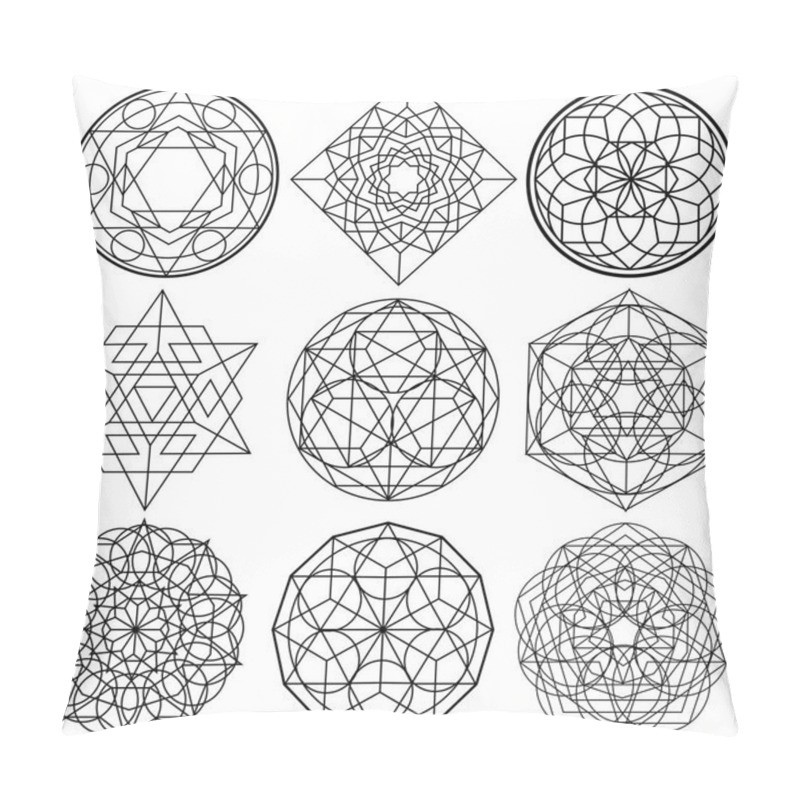 Personality  Sacred Geometry Symbols Vector - Set 01 Pillow Covers