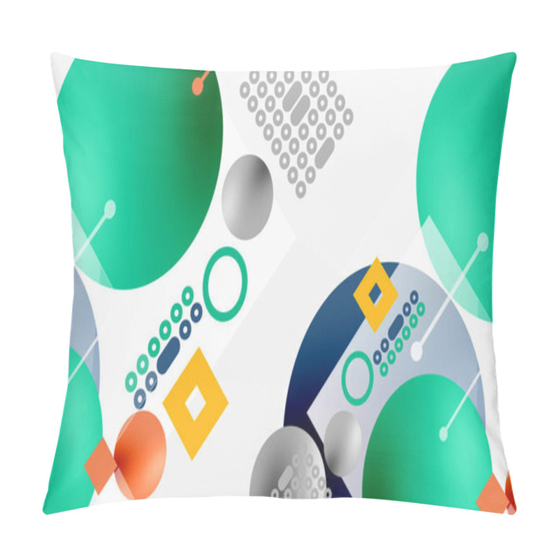 Personality  Minimalistic Abstract Vector Design, Layered Geometric Shapes Circles, Squares, And Triangles With Soft Pastel Gradients And Semi-transparent Effects. Perfect For Contemporary Use Pillow Covers