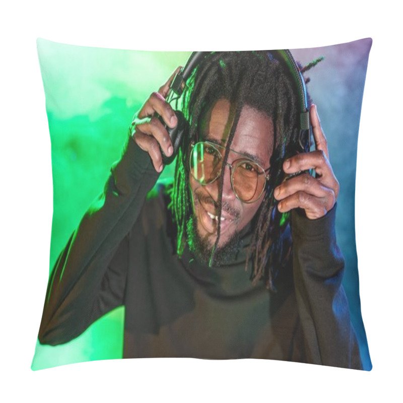 Personality  DJ In Headphones And Sunglasses Pillow Covers