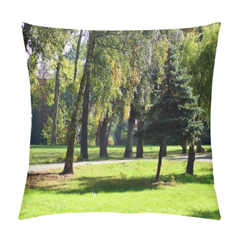 Personality  Beautiful Park In The Medieval City Pillow Covers