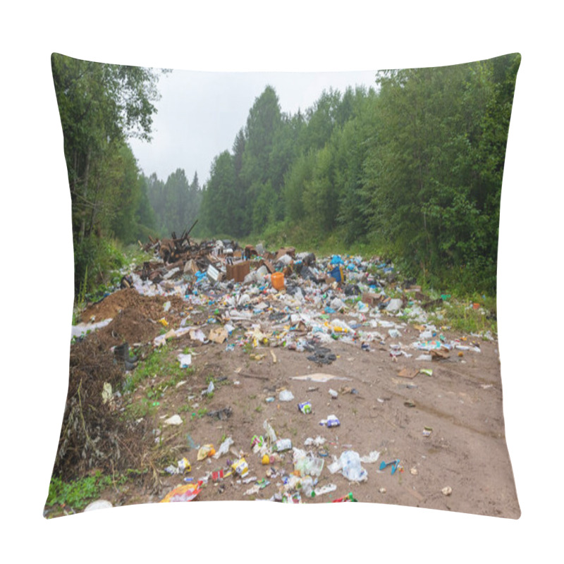 Personality  A Big Dump In The Middle Of The Forest. The Concept Of Environmental Pollution And The Death Of Wild Animals Pillow Covers