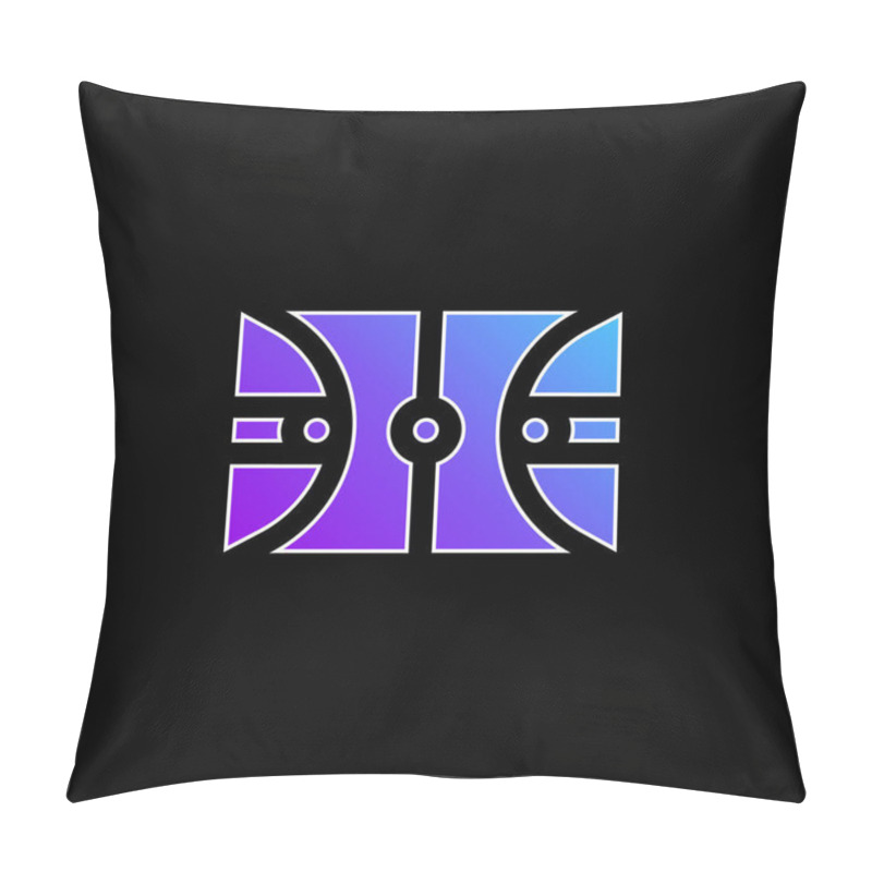 Personality  Basketball Court Blue Gradient Vector Icon Pillow Covers