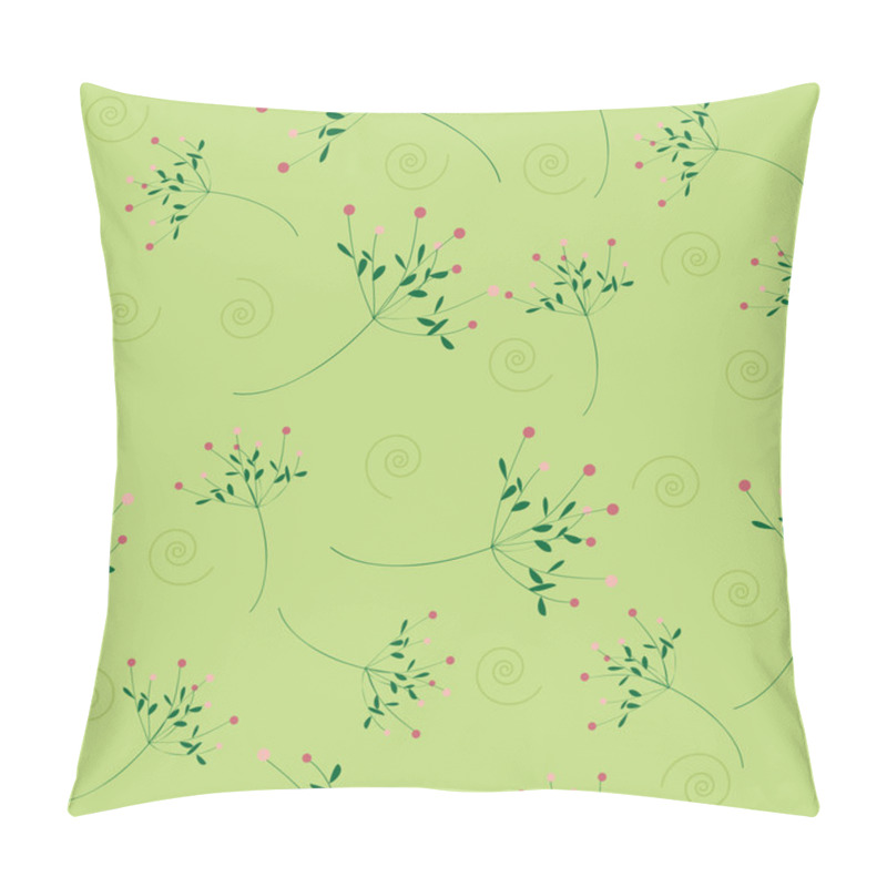 Personality  Seamless Flower Pattern Green Background,vector Pillow Covers