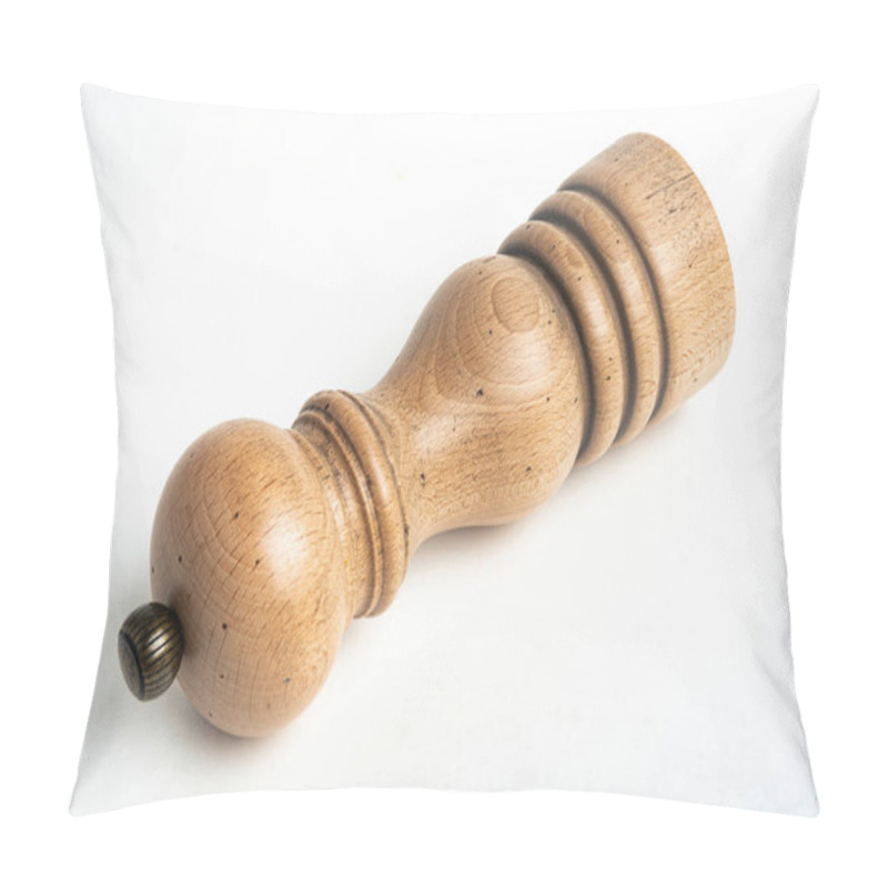 Personality  Vidalia, Georgia / USA - May 5, 2020: Studio Product Shot Of The Iconic Paris Model Of The Peugeot Pepper Mill In Natural Wood With Metal Jewel Knob. Pillow Covers