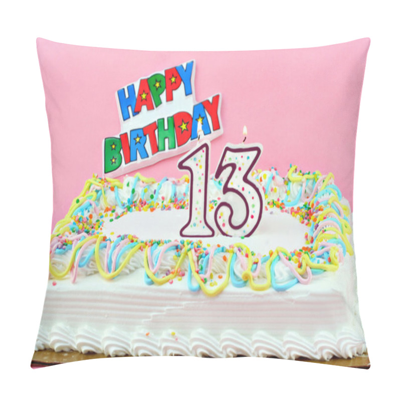 Personality  Birthday Cake With Number 13 Lit Candles Pillow Covers