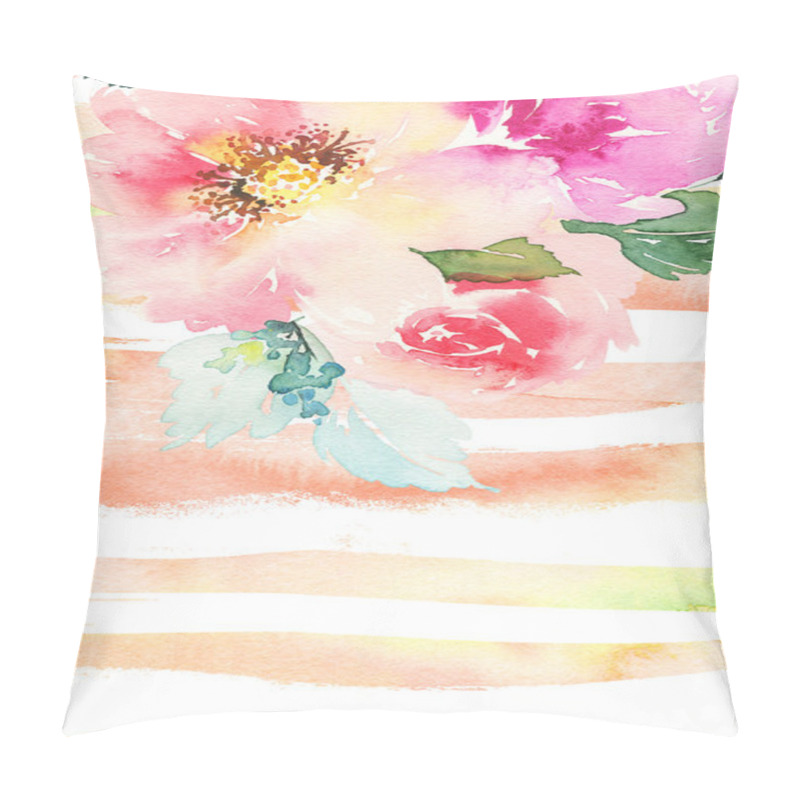 Personality  Greeting Card With Flowers. Pillow Covers