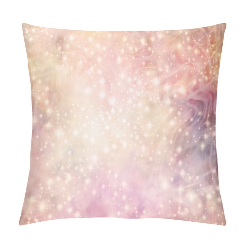 Personality  Ethereal Glittering Celebration Warm Background - Peach Lemon Flesh Pink Colours With Bokeh Effect And Transparent Wavy Random Lines And Random Starburst Sparkles Providing Copy Space For A Special Occasion Pillow Covers