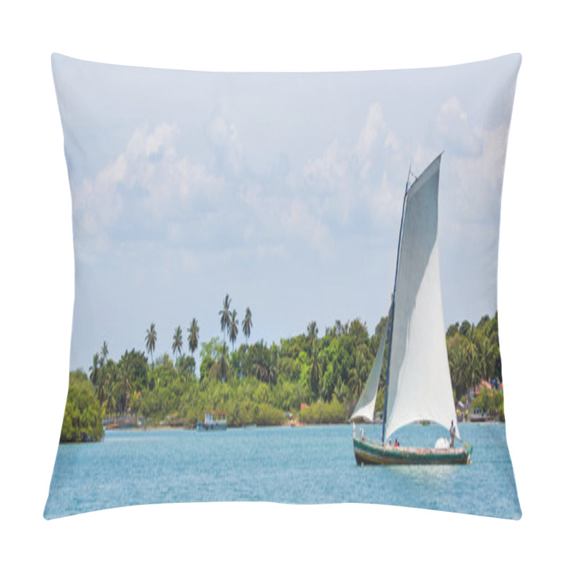 Personality  Traditional Handmade Sail Boat In The Amazon Of Brazil. Pillow Covers