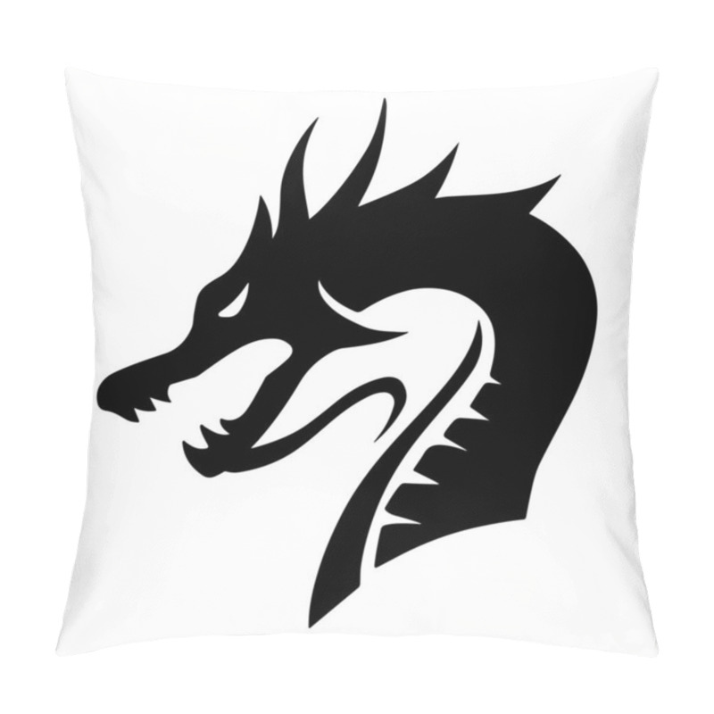 Personality  Dragon Head Silhouette Vector Icons. Perfect For Adventure And Outdoor-Themed Designs. Pillow Covers