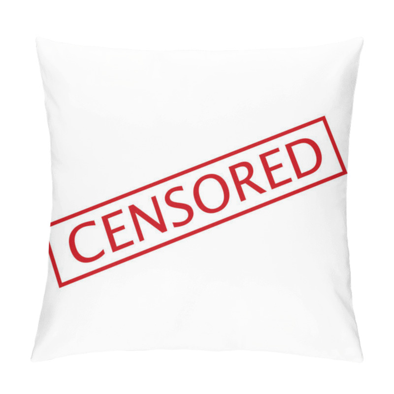 Personality  Red Censor Bar Isolated On White Background Pillow Covers