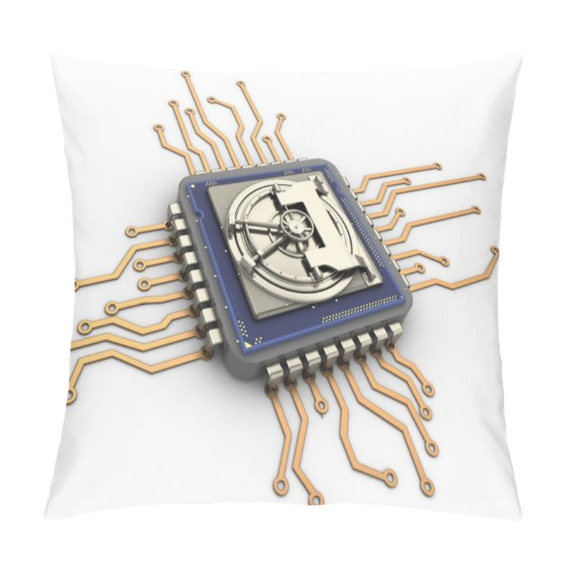 Personality  3d Processor With Vault Door  Pillow Covers