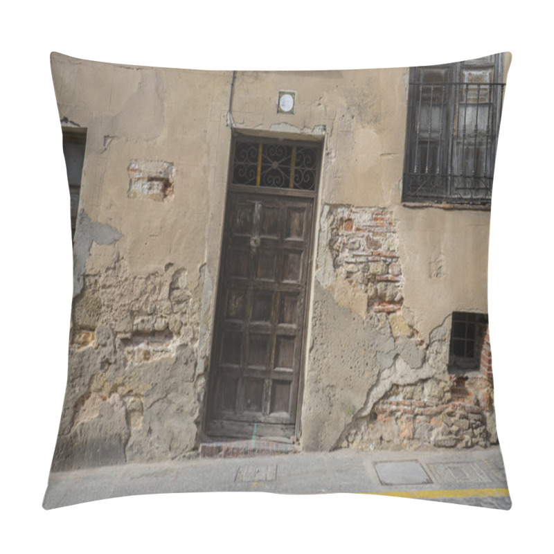 Personality  Street, Medieval Door Spanish City Of Segovia. Pillow Covers