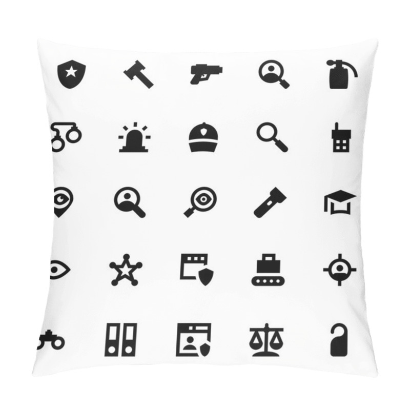 Personality  Crime And Security Vector Icons 1 Pillow Covers