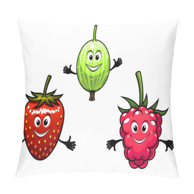 Personality  Gooseberry, Raspberry And Strawberry Berries Pillow Covers