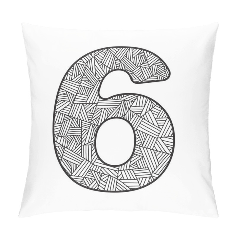 Personality  Number Six Flat Icon, Vector Illustration Pillow Covers