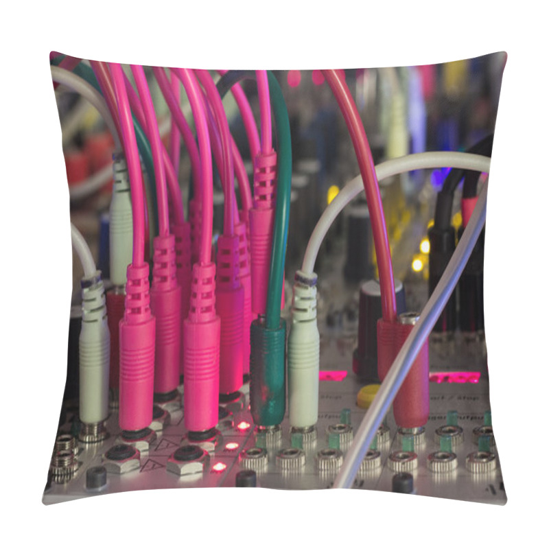 Personality  Modular Synthesizer, Analogue Synth Closeup  Pillow Covers