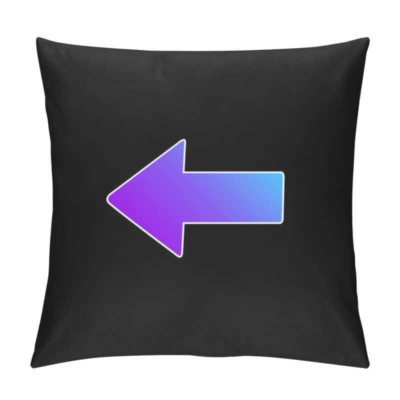 Personality  Arrow Pointing To Left Blue Gradient Vector Icon Pillow Covers