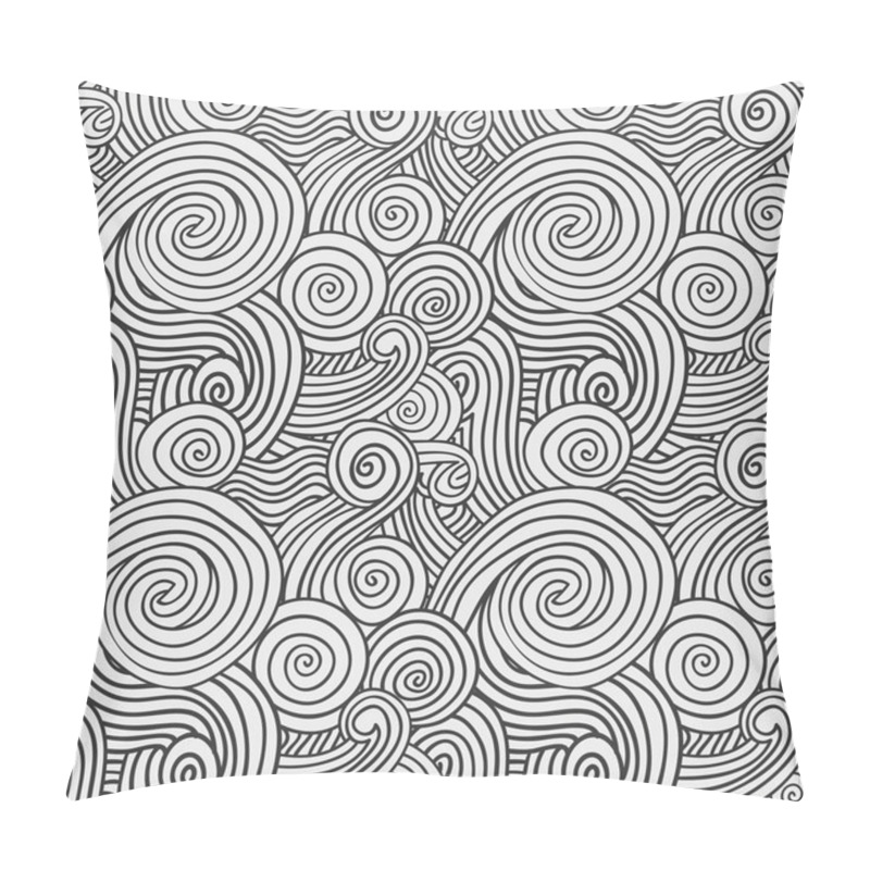 Personality  Black And White Curly Waves Pillow Covers