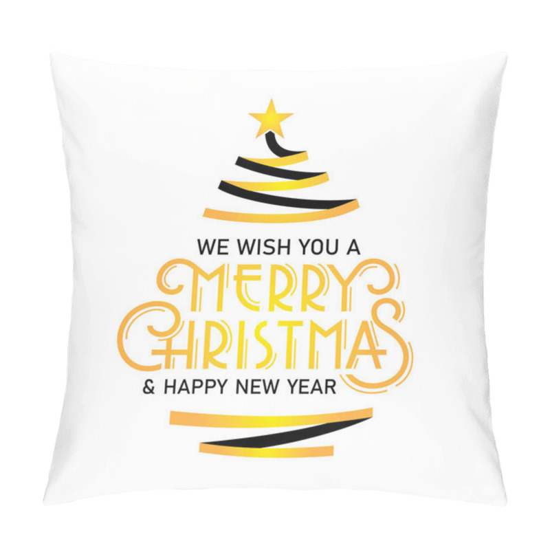 Personality  Merry Christmas Ribbon Pine Tree Greeting Xmas Pillow Covers