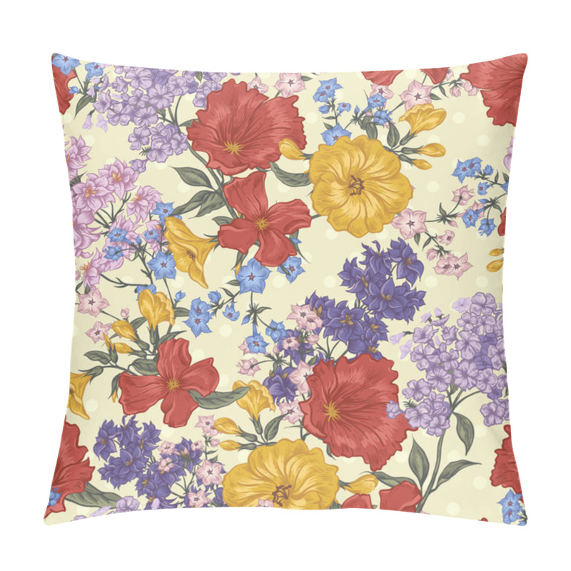 Personality  Beautiful Seamless Background With Spring And Summer Flowers Pillow Covers