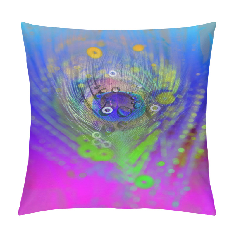 Personality  Peacock Feather In Blurred Glitter Circles Pillow Covers