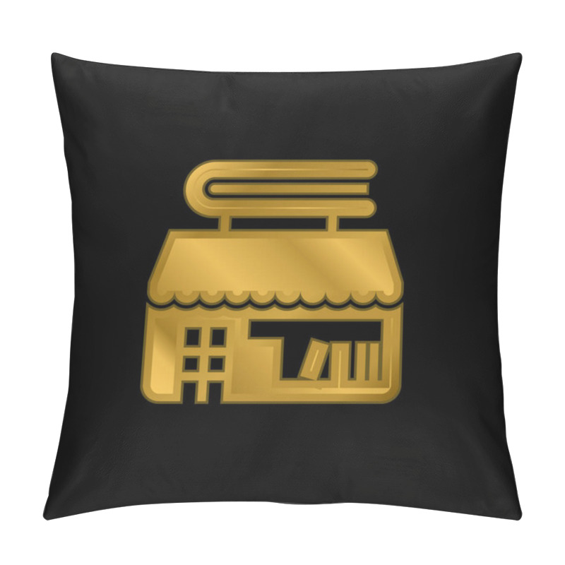 Personality  Bookstore Gold Plated Metalic Icon Or Logo Vector Pillow Covers