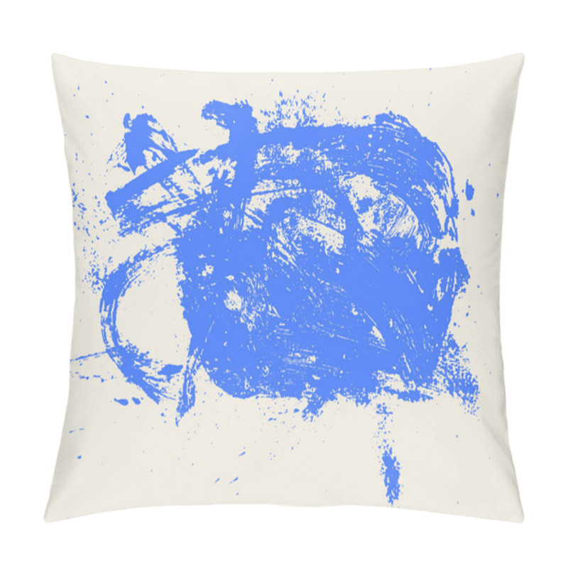 Personality  Blue Paint Brush Stroke. Paint Spot, Text Frame. Hand Drawn Abstract Lines With Grunge Circle. Vector Chaotic Ink Brush Scribbles Decorative. Template Messy Doodle, Bold Curvy Lines Illustration. Pillow Covers