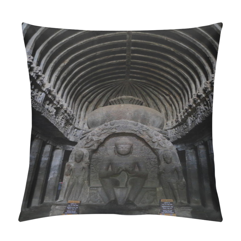 Personality  Temple Of Ellora Caves, The Rock-cut Temples, AURANGABAD, MAHARASHTRA In Central India  Pillow Covers