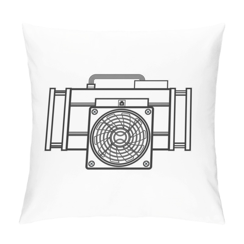 Personality  Vector Cryptocurrency Mining Farm Illustratio Pillow Covers