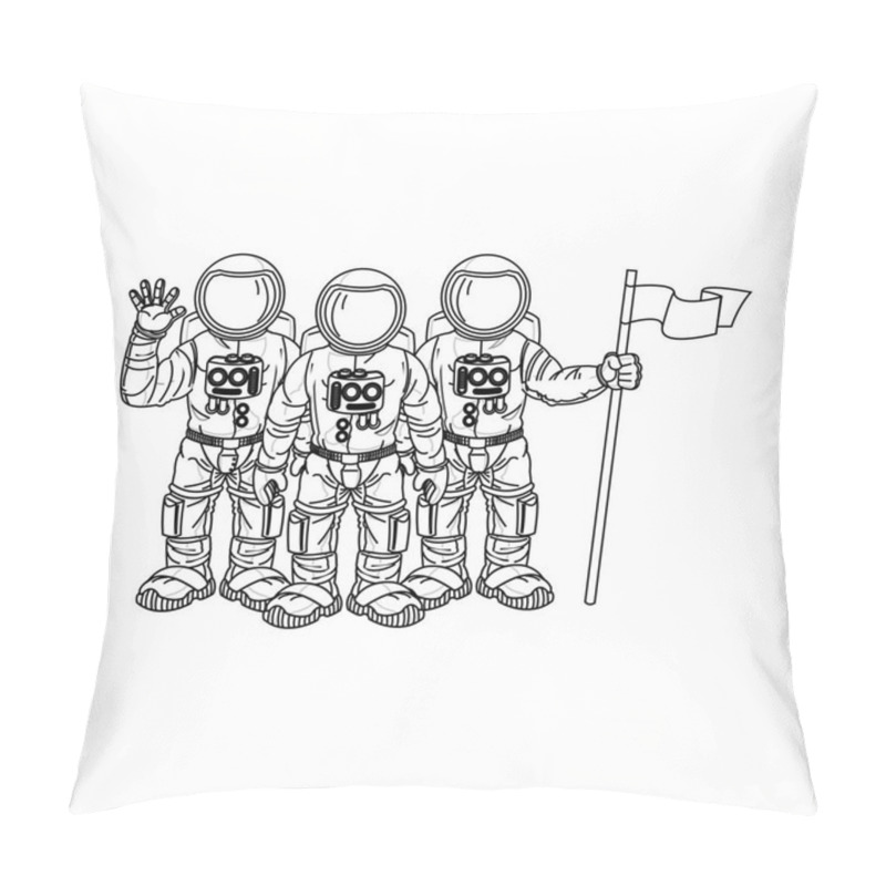 Personality  Isolated Astronaut Cartoon Design Pillow Covers