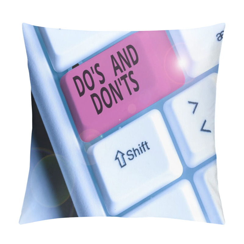 Personality  Conceptual Hand Writing Showing Do S And Don Ts. Business Photo Text Technologically Complication Of Making A Decision. Pillow Covers