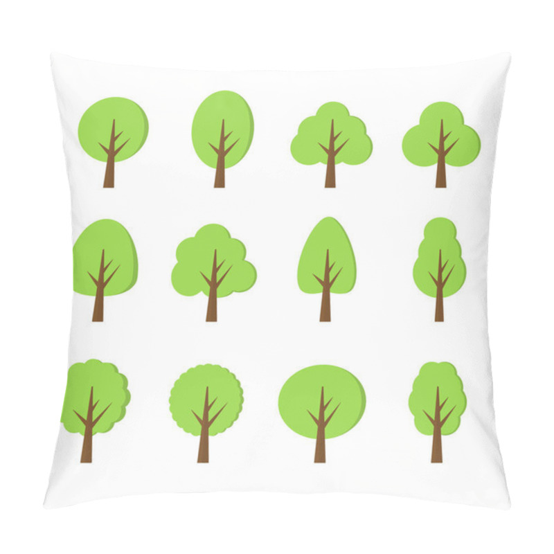 Personality  Green Tree Forest Background, Nature Concept, Vector Illustration. Pillow Covers