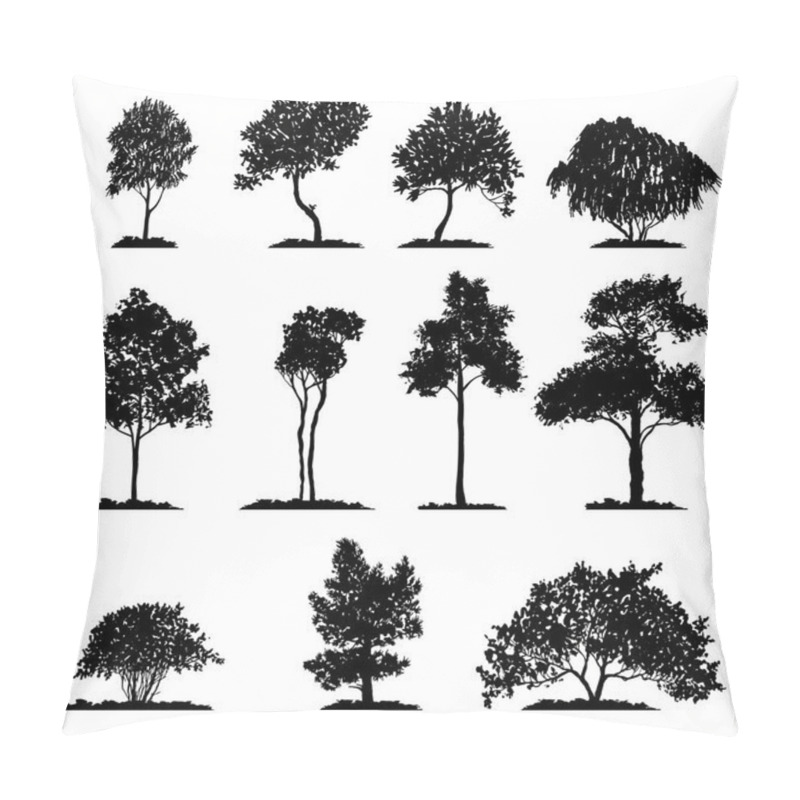 Personality  Vector Set Of Deciduous Trees Pillow Covers