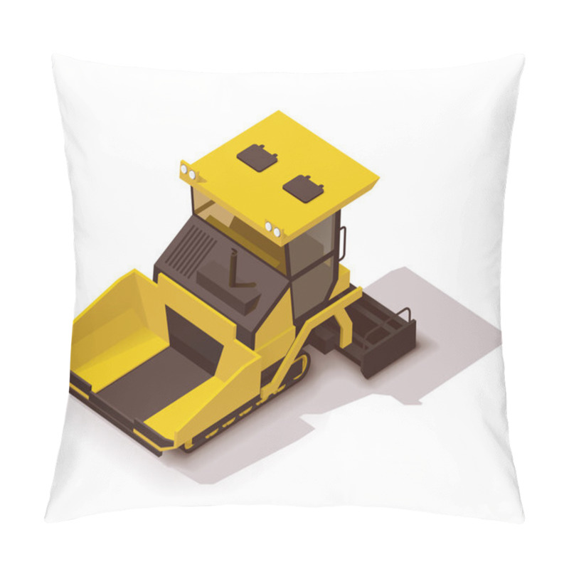 Personality  Vector isometric asphalt paver pillow covers