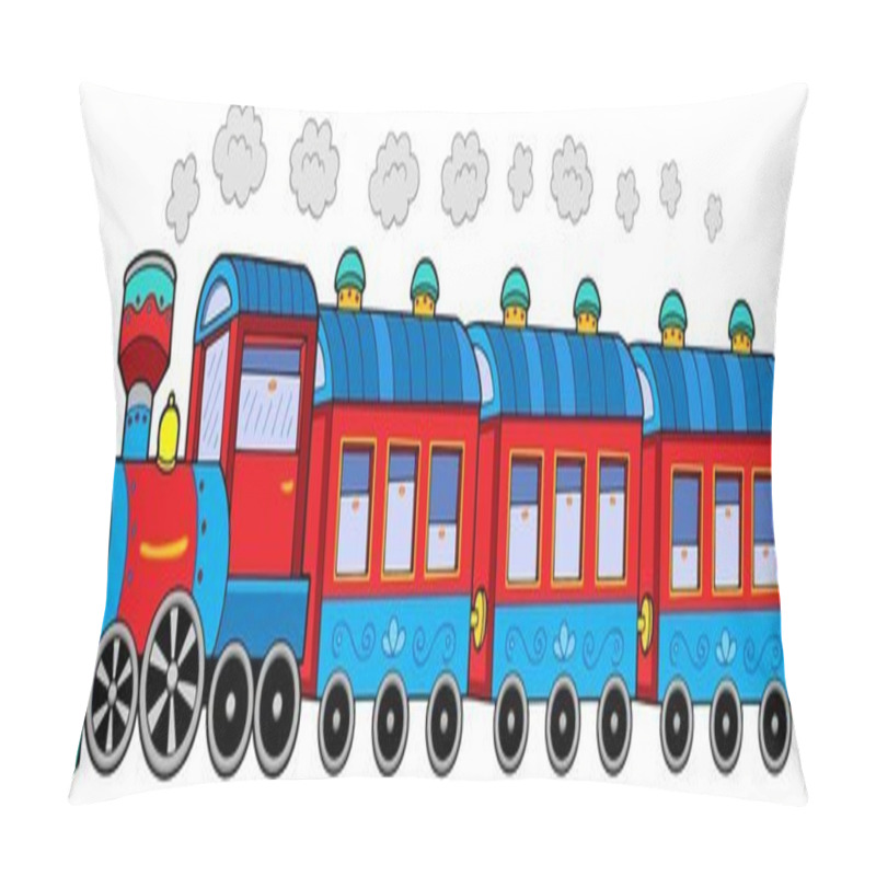 Personality  Steam Locomotive With Wagons Pillow Covers