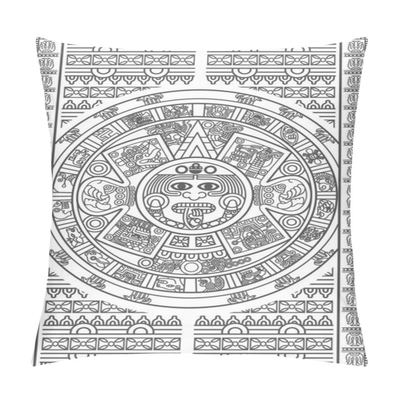 Personality  Stylized Aztec Calendar Pillow Covers