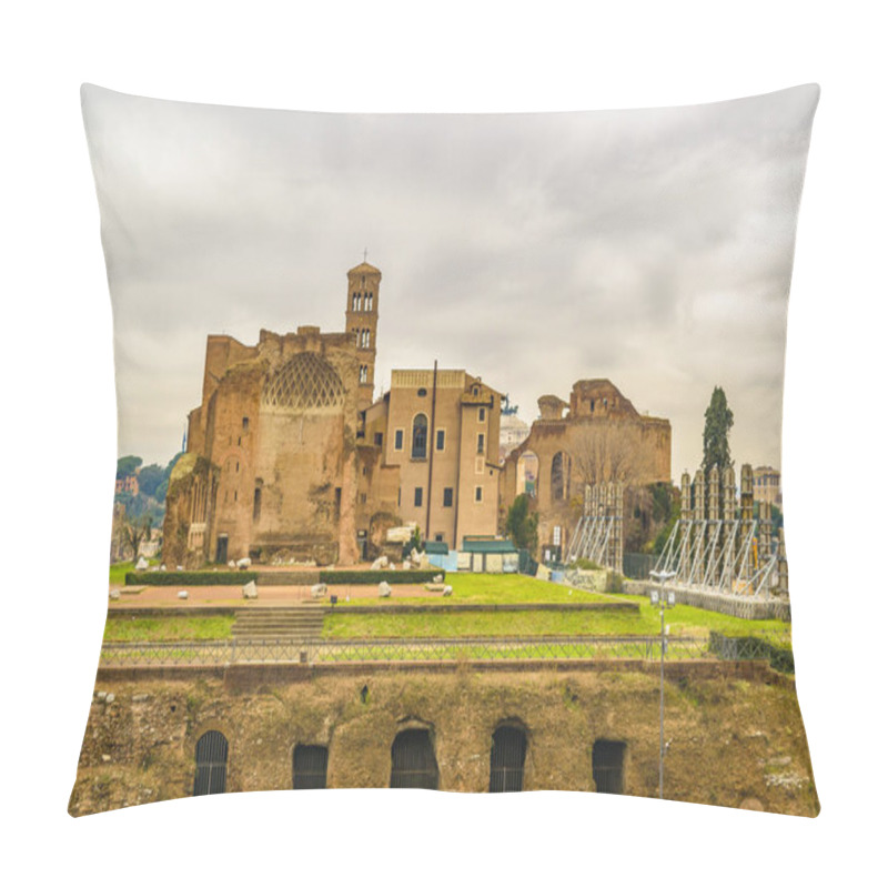 Personality  Venus And Rome Temple, Rome, Italy Pillow Covers