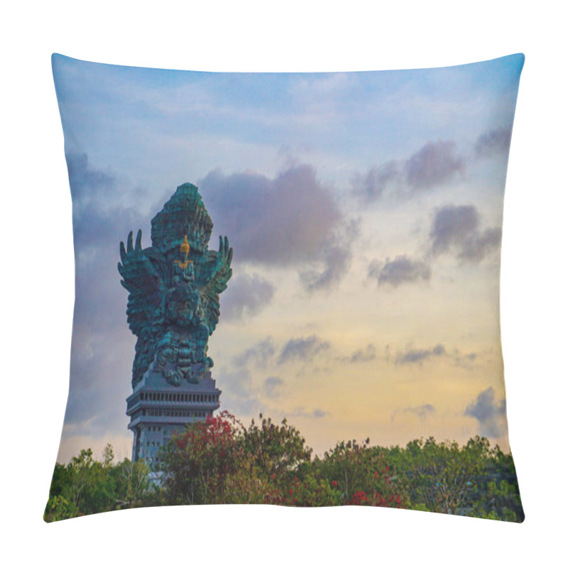 Personality  Picture Of Garuda Statue As Bali Landmark With Blue Sky As A Background. Balinese Traditional Symbol Of Hindu Religion Pillow Covers