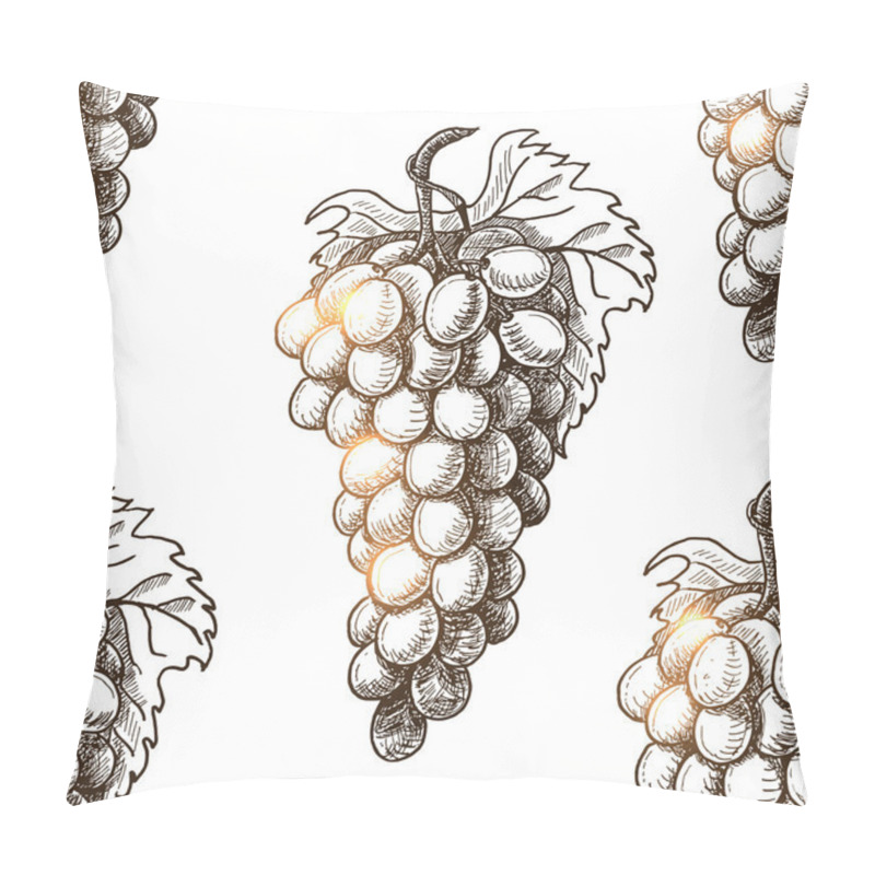 Personality  Seamless Pattern With Grapes Pillow Covers