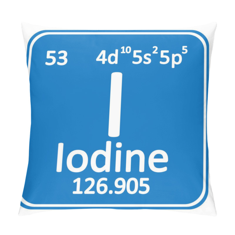 Personality  Periodic Table Element Iodine Icon. Pillow Covers