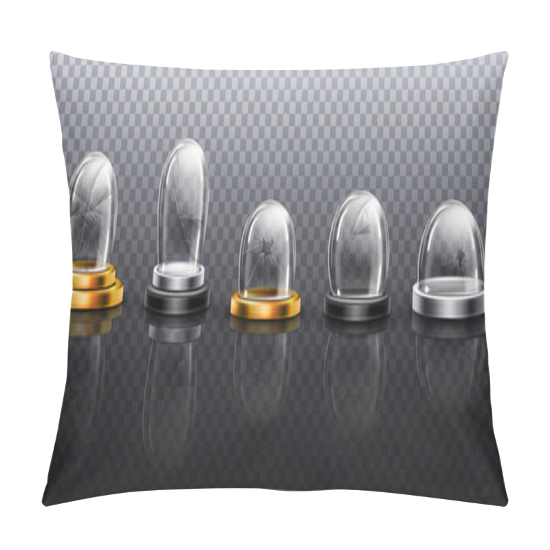 Personality  Broken Glass Domes On Metal And Gold Podium Pillow Covers