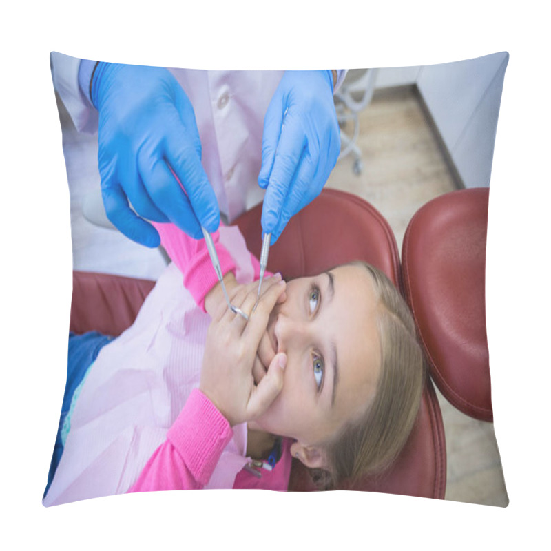 Personality  Patient Scared During A Dental Check-up Pillow Covers